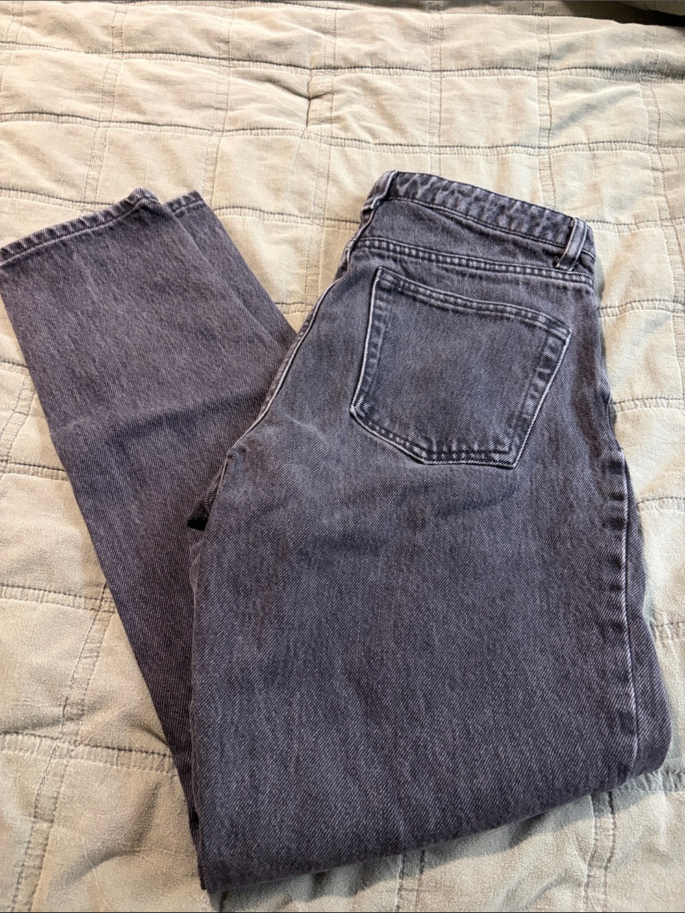 Topshop Straight Jeans in Washed Black